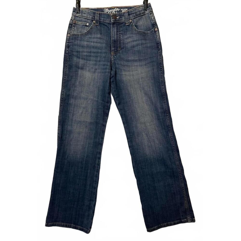 Wrangler Retro Women's Size 14 Slim Bootcut Jeans 28" Inseam Medium Wash Stretch